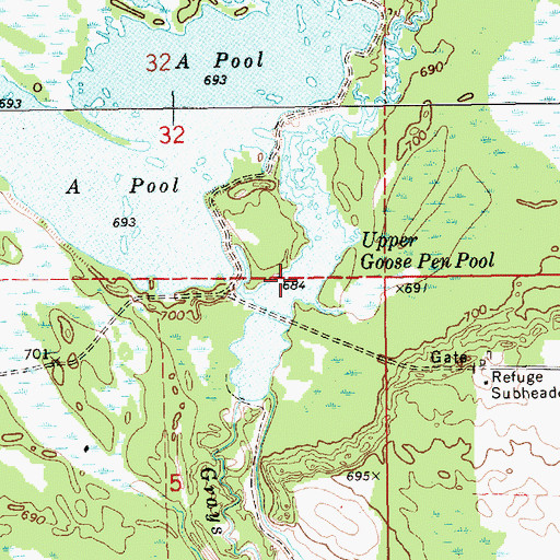 Topographic Map of Upper Goose Pen Pool, MI