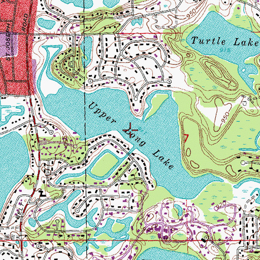 Topographic Map of Upper Long Lake, MI