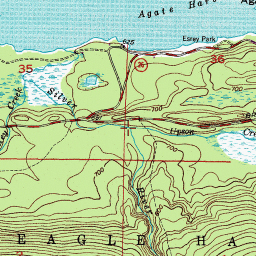 Topographic Map of Upson Creek, MI
