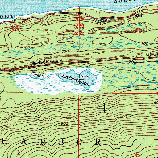Topographic Map of Lake Upson, MI