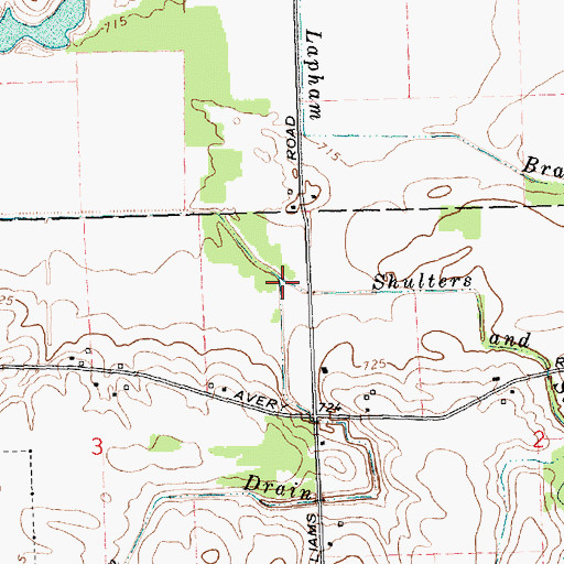 Topographic Map of Upton Drain, MI