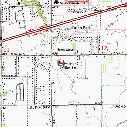 Topographic Map of Upton Middle School, MI