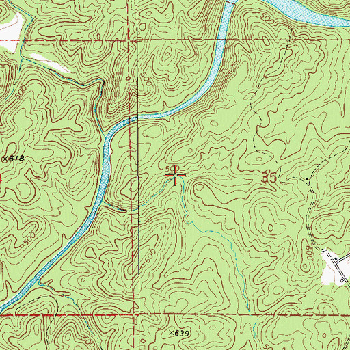Topographic Map of Coosa County, AL