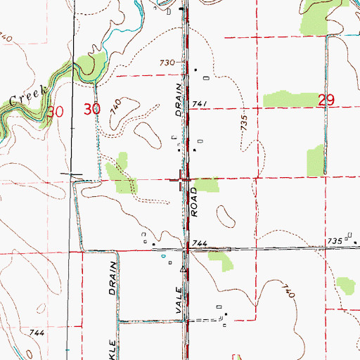 Topographic Map of Vale Drain, MI