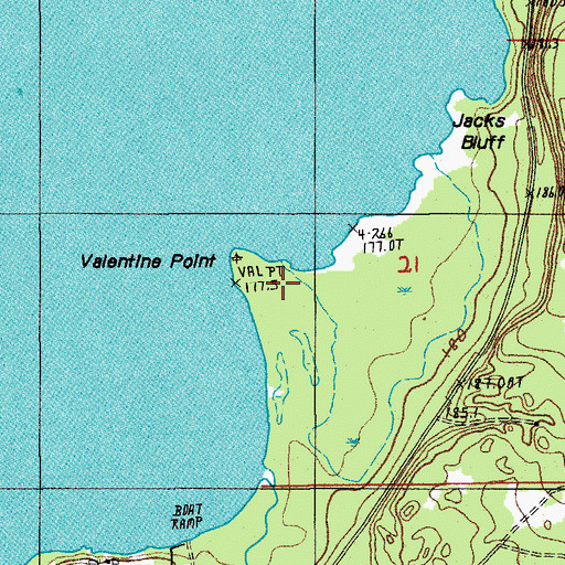 Topographic Map of Valentine Point, MI