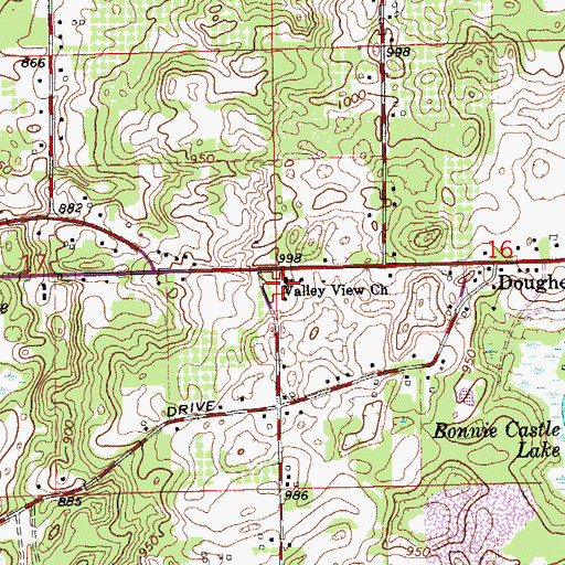 Topographic Map of Valley View Church, MI