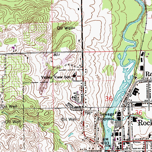 Topographic Map of Valley View School, MI