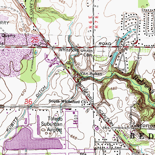 Topographic Map of Van Auken Cemetery, MI