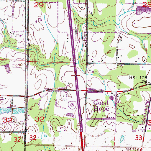 Topographic Map of Cullman County, AL