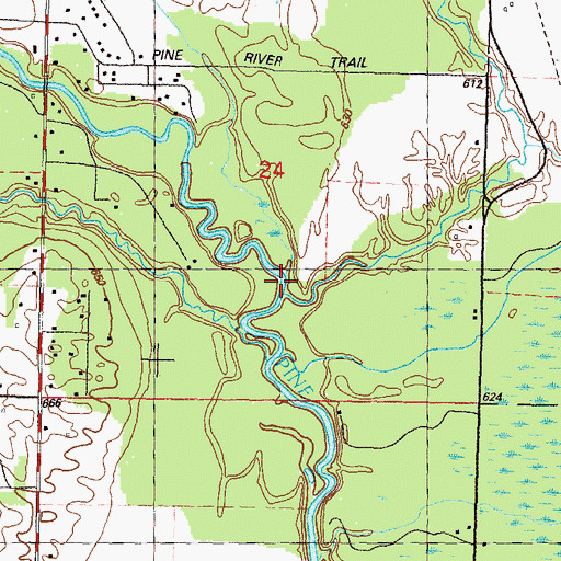 Topographic Map of Van Etten Creek, MI