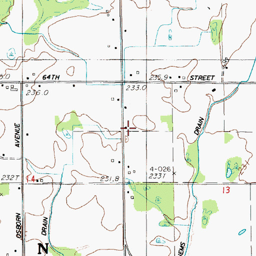 Topographic Map of Van Korlaar School, MI