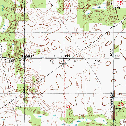Topographic Map of Van Ness School, MI