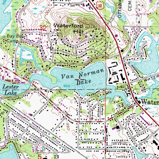 Topographic Map of Van Norman Lake, MI