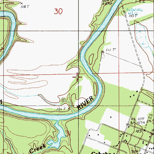 Topographic Map of Dallas County, AL