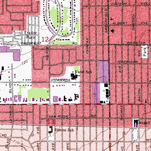 Topographic Map of Vandenberg Elementary School, MI