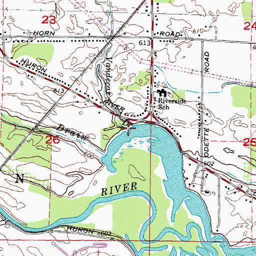 Topographic Map of Vandecar Drain, MI