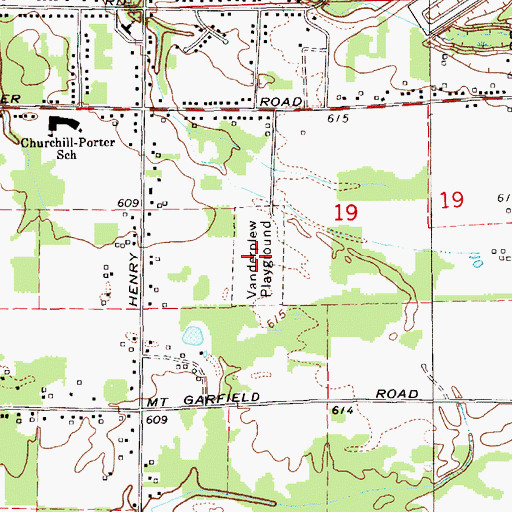 Topographic Map of Vanderplew Playground, MI