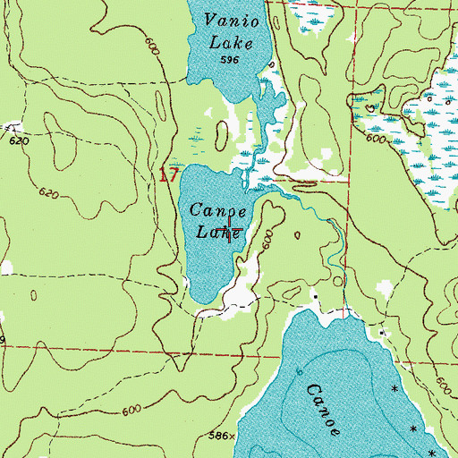 Topographic Map of Vanio Lake, MI