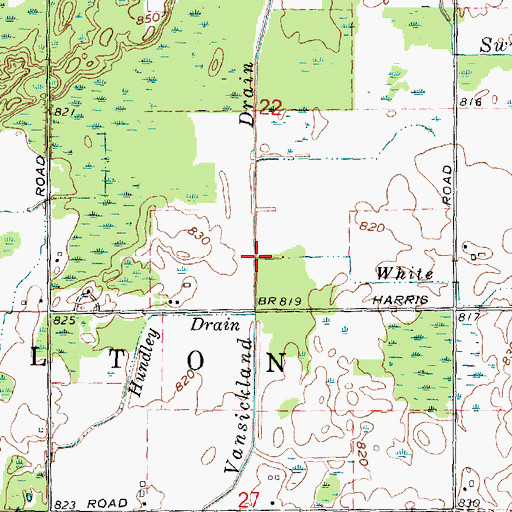 Topographic Map of Vansickland Drain, MI