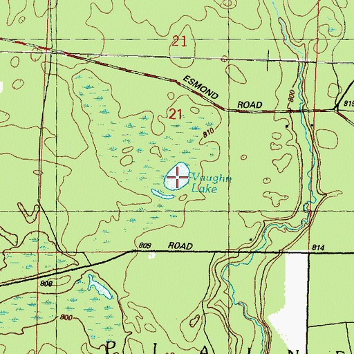 Topographic Map of Vaughn Lake, MI