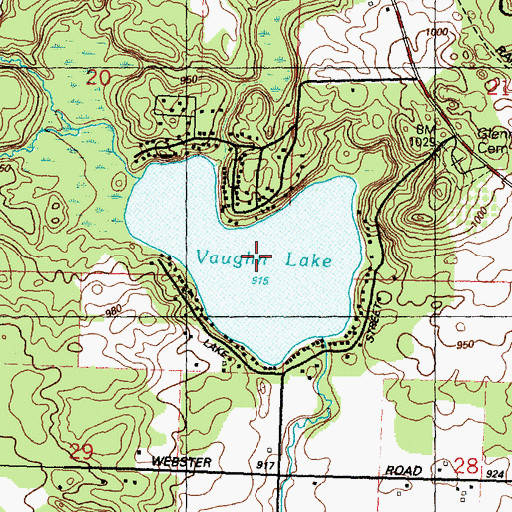 Topographic Map of Vaughn Lake, MI