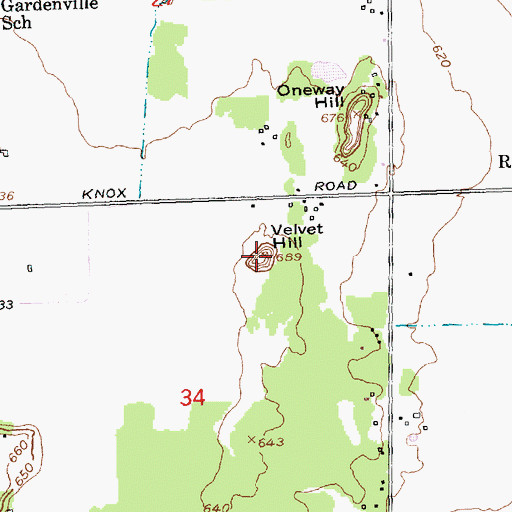 Topographic Map of Velvet Hill, MI