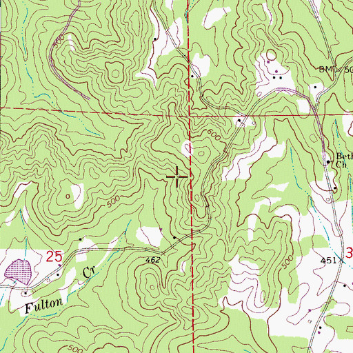 Topographic Map of Fayette County, AL