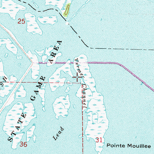Topographic Map of Vermer Channel, MI