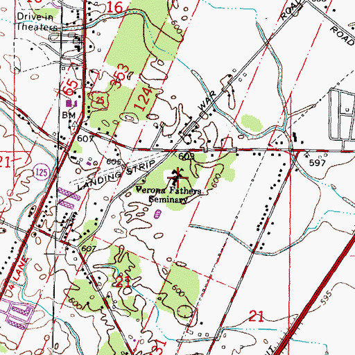 Topographic Map of Verona Fathers Seminary, MI
