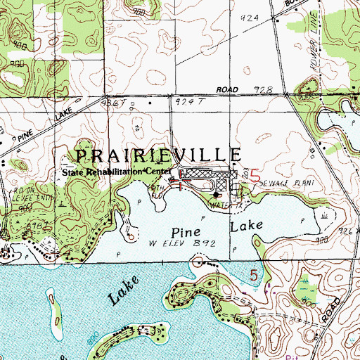 Topographic Map of Veterans Vocational School, MI