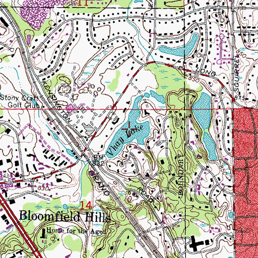 Topographic Map of Vhay Lake, MI