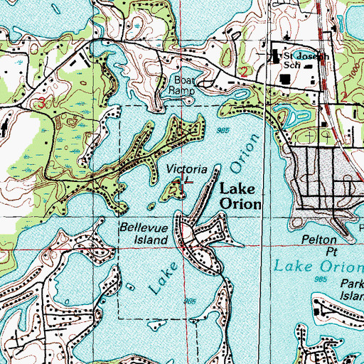 Topographic Map of Victoria Island, MI