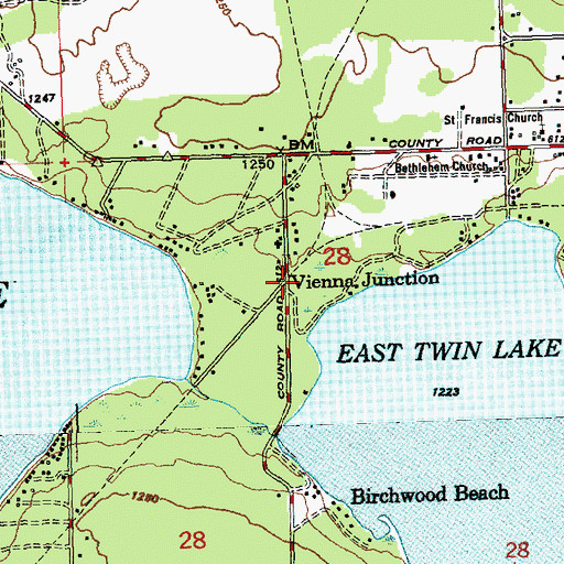 Topographic Map of Vienna Junction, MI