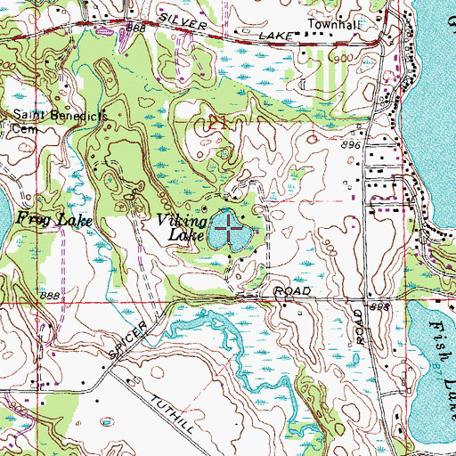 Topographic Map of Viking Lake, MI