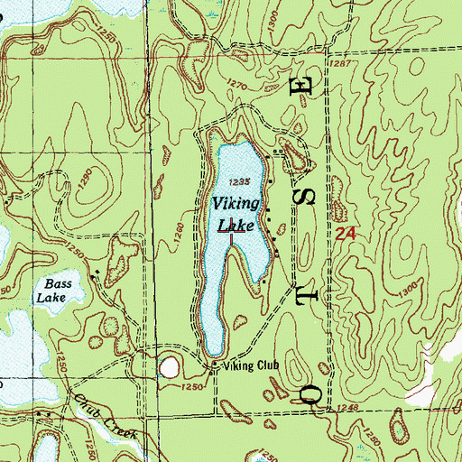 Topographic Map of Viking Lake, MI
