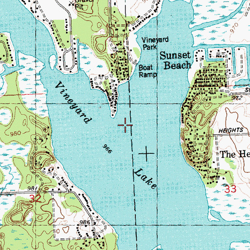 Topographic Map of Vineyard Lake, MI