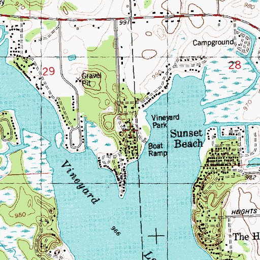 Topographic Map of Vineyard Park, MI