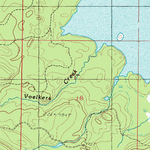 Topographic Map of Voelkers Creek, MI