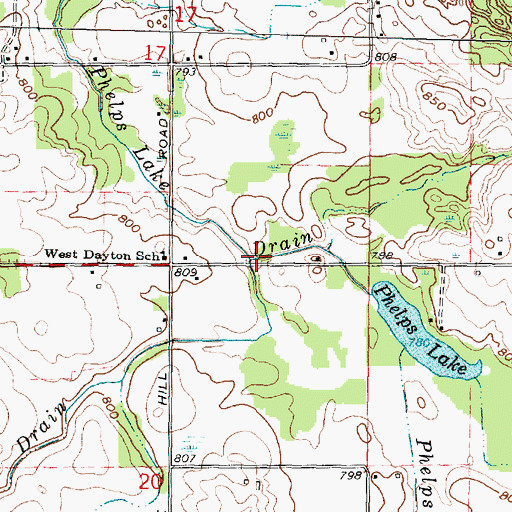 Topographic Map of Voght Drain, MI