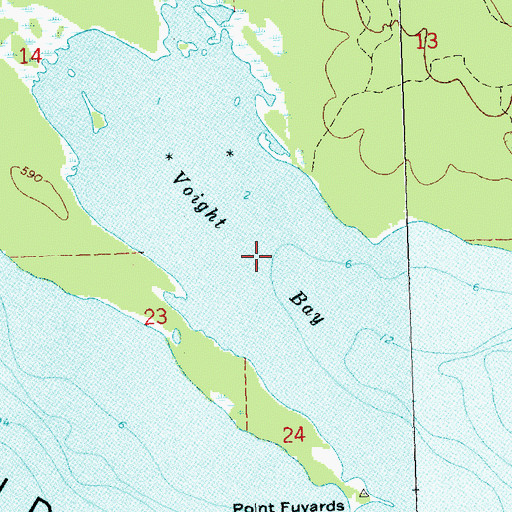 Topographic Map of Voight Bay, MI