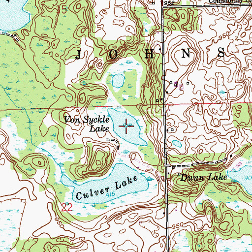 Topographic Map of Von Syckle Lake, MI