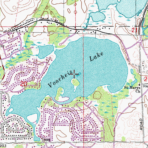 Topographic Map of Voorheis Lake, MI