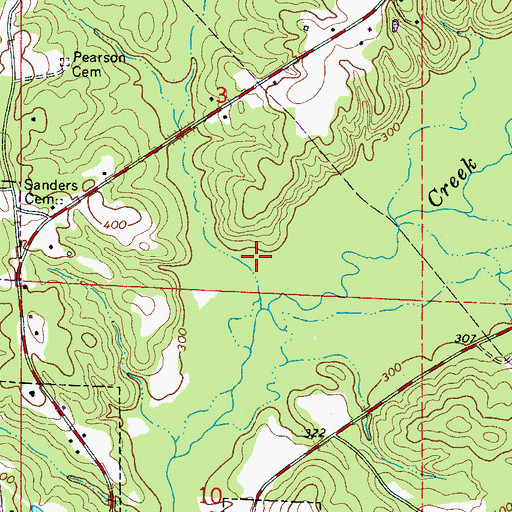 Topographic Map of Lamar County, AL