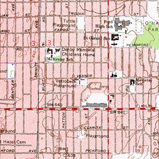 Topographic Map of Votrobeck Playground, MI