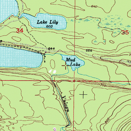 Topographic Map of Vulcan Creek, MI