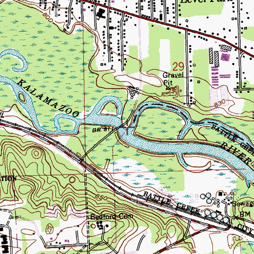 Topographic Map of Wabascon Creek, MI