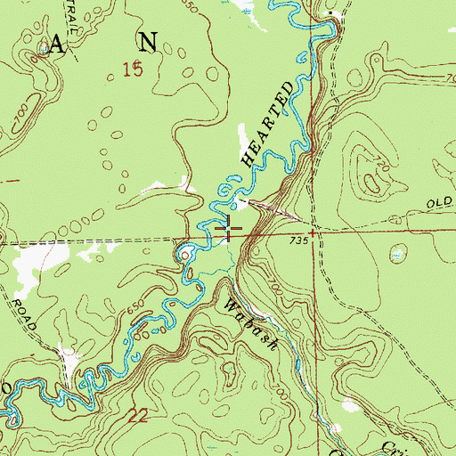 Topographic Map of Wabash Creek, MI