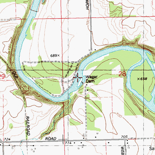 Topographic Map of Wagar Dam, MI