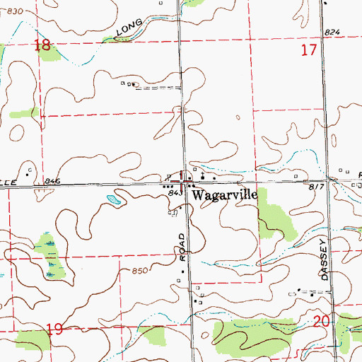 Topographic Map of Wagarville, MI
