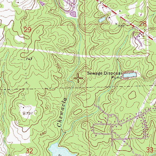 Topographic Map of Lee County, AL